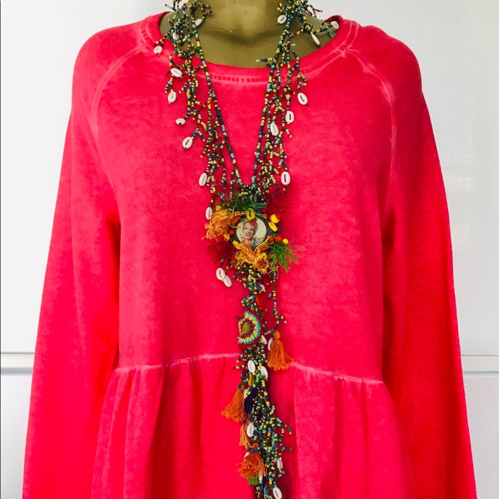 STYLE & CO $50 Bright Rose PEPLUM FLOUNCE Top NWT XL